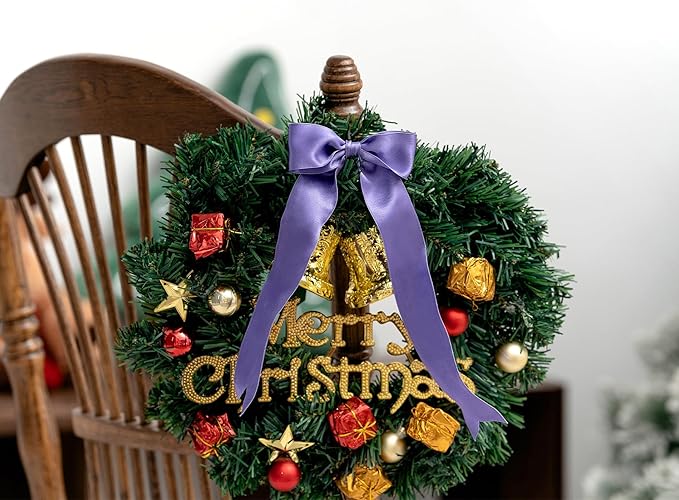 Purple Satin Ribbon Double-Faced Wired Ribbons - Image 4