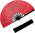 Glitter Large Fans Red Fans for Line Dancing Boots on The Ground Fan Shiny by LILISPAI
