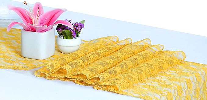MDS Pack of 15 Wedding 12 x 108 inches Lace Table Runner - Image 2