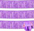 3 Pack 10 Feet Light Purple Foil Fringe Garland Metallic Tinsel Streamers by Ferwzsr