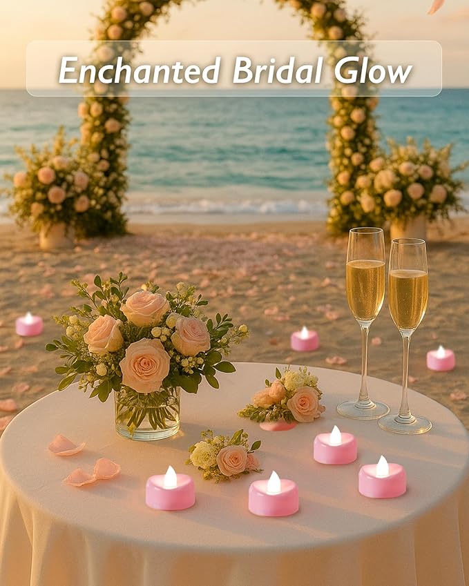 Raycare Pink LED Tea Lights Battery Operated, 200+Hour Flickering Votive Candles - Image 5