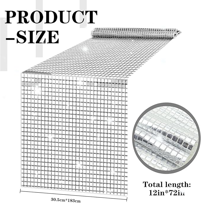 12 x 72 Inches Glitter Disco Table Runner - Image 3