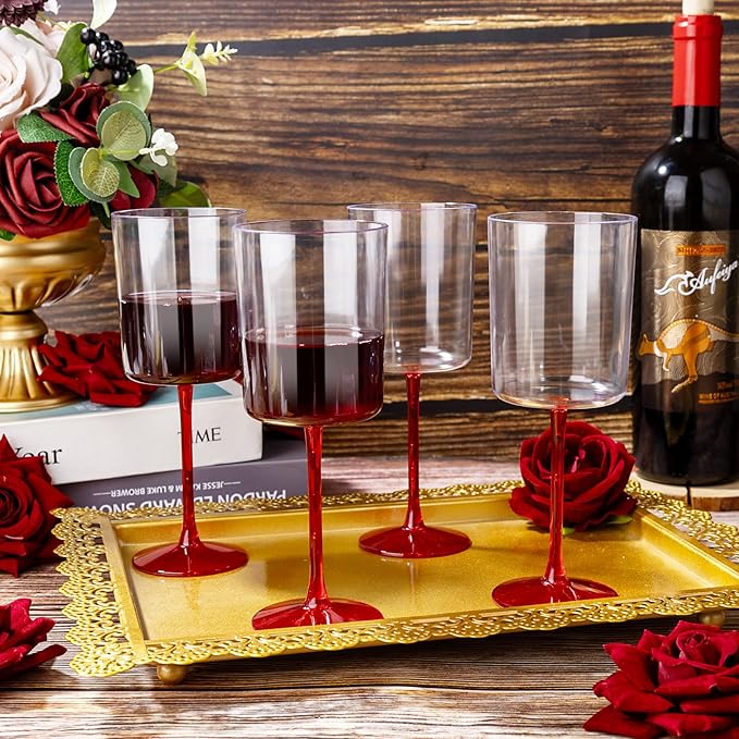 Ciaell 12 Pack 10 Oz Clear Plastic Wine Glasses - Image 4