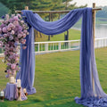 Wedding Arch Draping Fabric Navy Blue Sheer Wedding Backdrop Curtains by Gogoparti
