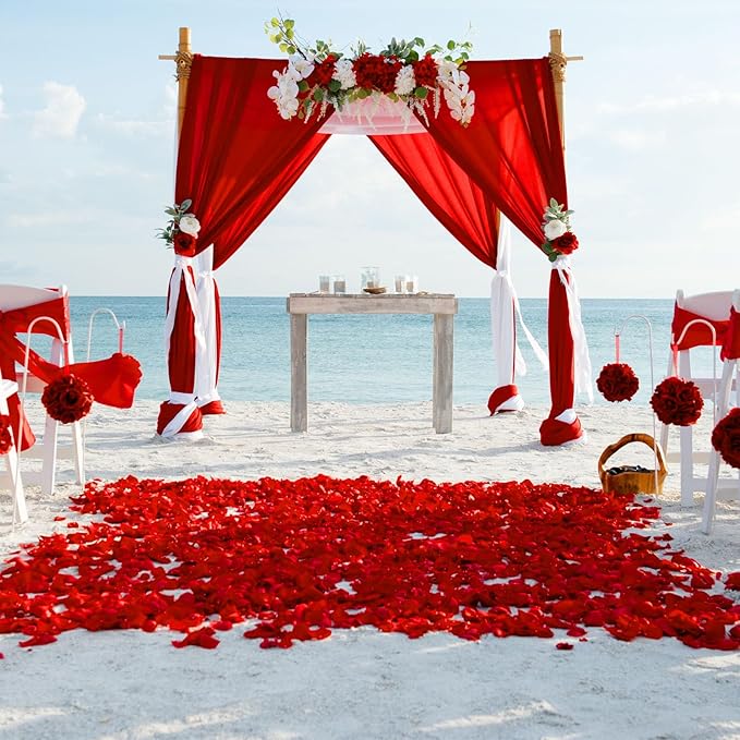 2 Panels Red Backdrop Curtain, 10 x 7 Feet Background Curtains - Image 5