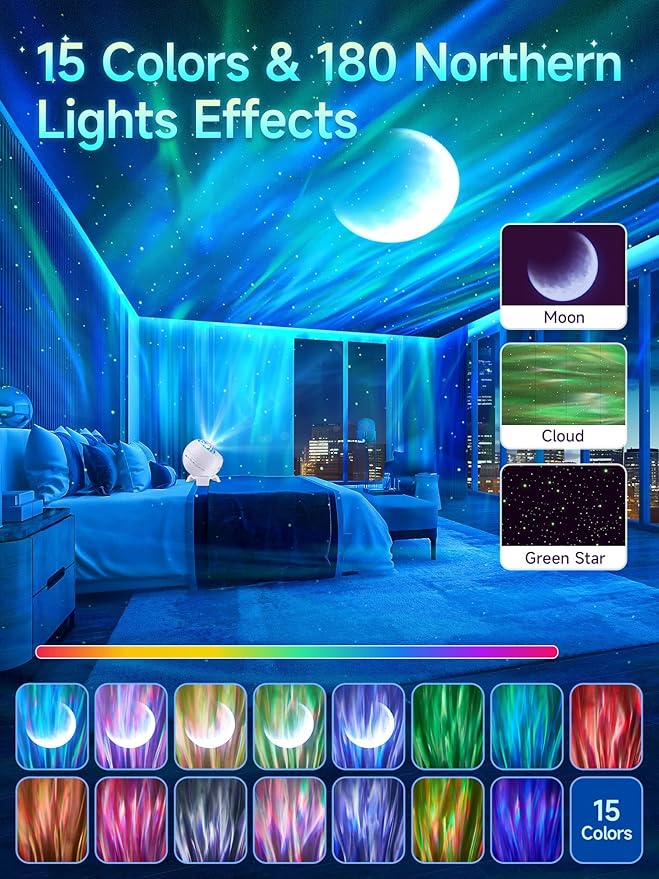 Northern Lights Projector, 180 Lighting Modes Galaxy Projector - Image 3
