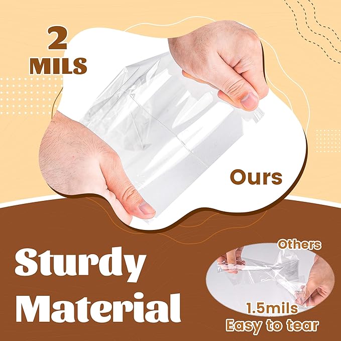 LOKIQNG Cellophane Bags Plastic Treat Bag Clear Cookie Candy Bags - Image 3
