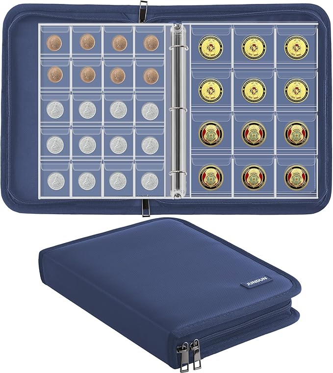 Coin Collection Book for Collector, 260 Pockets Fireproof Coin Collection by JUNDUN