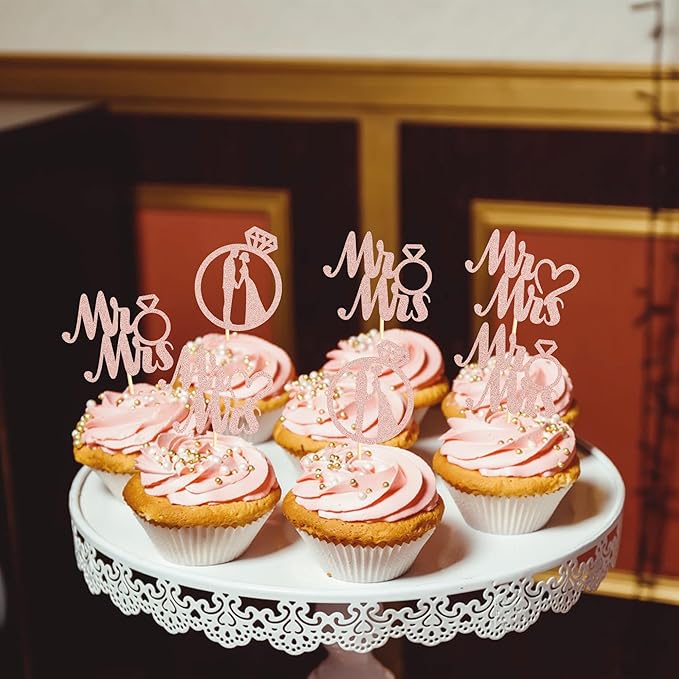 Sotpot 24PCS Miss to Mrs Cupcake Toppers - Image 3
