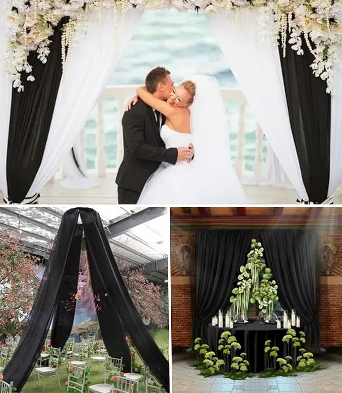 6 Panels Wedding Arch Draping Fabric 28 x 20Ft Chiffon Weddings Arch Drapes - Image 8