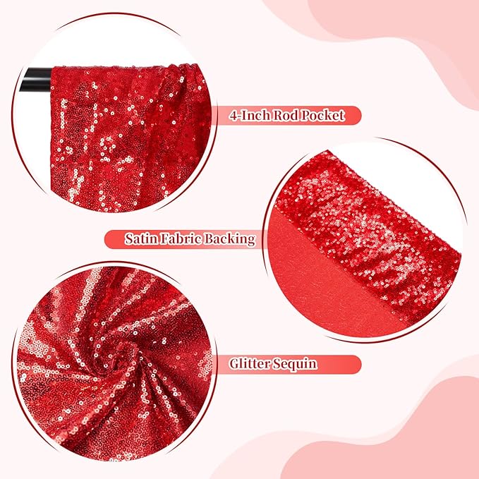 SquarePie Sequin Backdrop Less Transparent Background Sparkly Curtain - Image 6