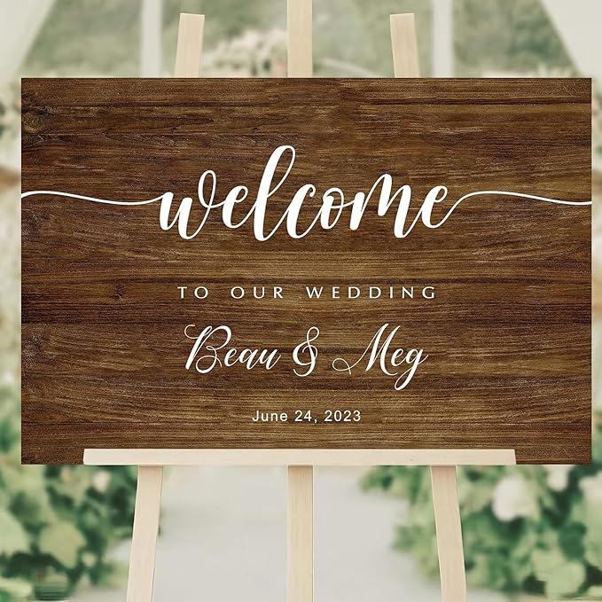 Generic Rustic Wedding Sign, 12x18 inches, Weatherproof & Fade-Resistant - Image 2