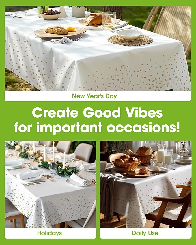 Pureegg Plastic Table Cloth Disposable 10 Pack, 54 x 108 Inch Table Cloths - Image 4