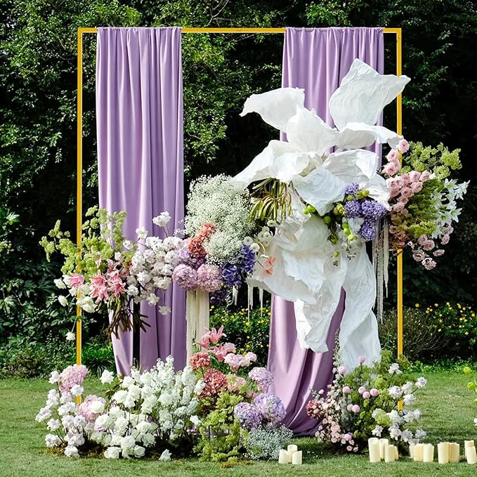 Asee'm 6.6FTx5.2FT Gold Wedding Arch Backdrop Stand Square Metal Rectangular - Image 4