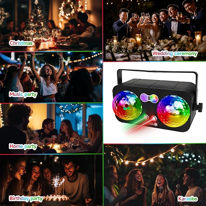 6 in 1 Party Lights Disco Ball Light Dj Disco Lights LED Stage Strobe Lights - Image 8
