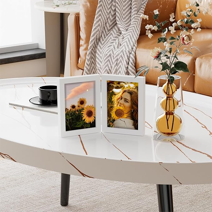 decorUhome Double 5x7 Picture Frame Vertical, Engineered Wood Bifold Photo Frame - Image 9