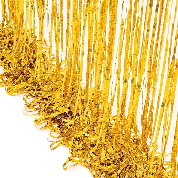 BRAVESHINE Gold Tinsel Foil Fringe Curtains - Image 7