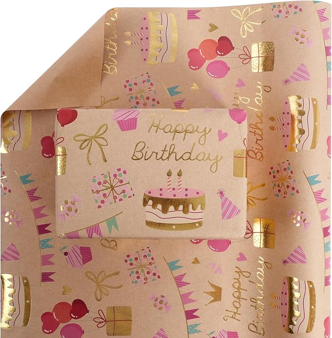 Aimyoo Birthday Wrapping Paper Roll - Image 2