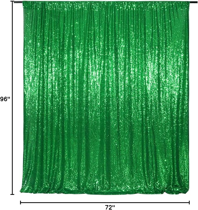 Poise3EHome Green Sequin Backdrop, 6FT x 8FT Green Sequin Photography Backdrop - Image 8