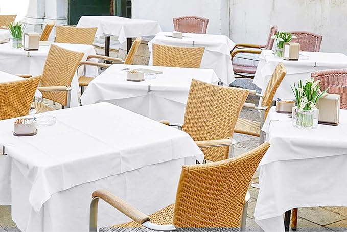 6 Pack White Square Tablecloths 52 x 52 Inch, Stain and Wrinkle Resistant - Image 5