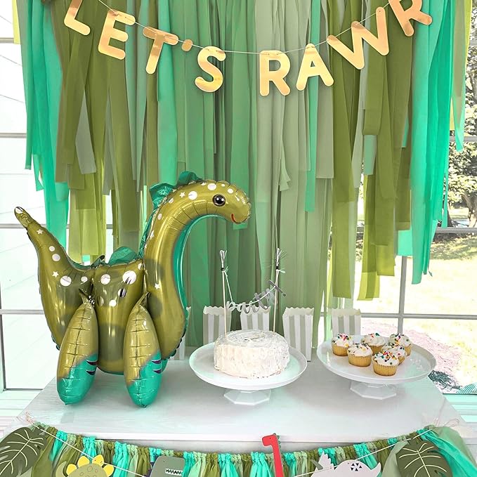 PartyWoo Crepe Paper Streamers 4 Rolls 328ft, Pack of Crepe Paper Kiwi Green - Image 4