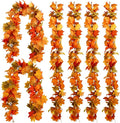 PARTY JOY 6PCS Orange Leaf Garland, 5.6Ft Halloween Garland Artificial Maple by Unknown