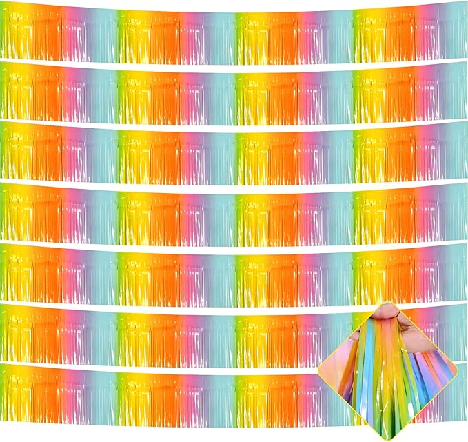 10 Pack 10 Feet Foil Fringe Garland Metallic Tinsel Streamers Banner Wall by AIKENLIN