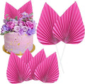 Gyufise 6Pcs Paper Palm Fan Cake Topper Palm Spear Leaves Fan Cake Pick by Gyufise