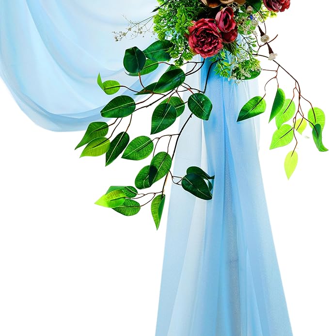 VDS Pack of 1 Panel Wedding Arch Draping Fabric Sheer Chiffon Fabric Drapery - Image 3