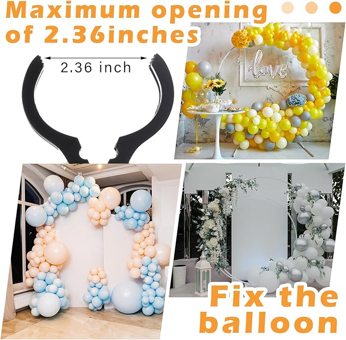 LemonRoad 10 Pack Large Balloon Arch Clips Plastic Transparent Backdrop Spring - Image 3