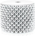 Craft String Pearls 8MM Pearl Bead, 33 Feet Silver Faux Pearl Garland Spool by ZJJZGYXINTAI