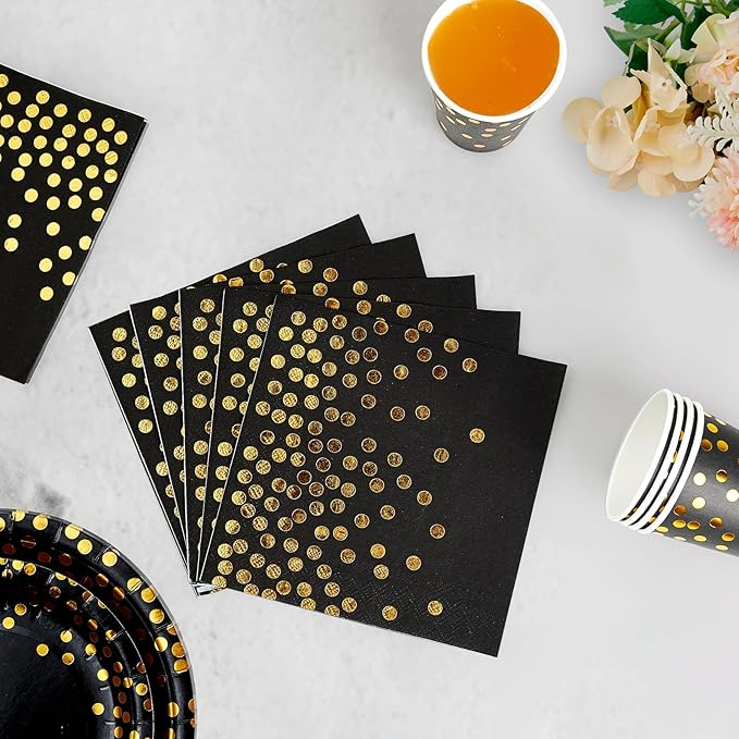Black and Gold Party Supplies - Image 4