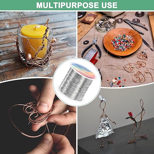 2-Rolls 0.4mm Jewelry Wire, 26 Gauge 328FT Craft Wire Copper Beading Wire - Image 7