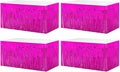 4 Pack 29x108 Inch Metallic Foil Fringe Tinsel Table Skirts by Clayghsen