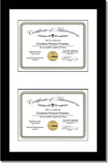 Creative Picture Frames 10X16Bk-W Black Vertical Double Diploma Frame by CreativePictureFrames
