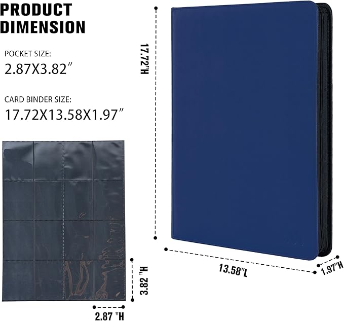 Premium 1000+ Pockets Card Binder, 16 Pockets Trading Card Binder Ringless Side - Image 6