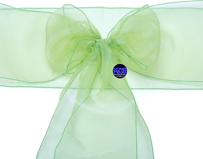 MDS Pack of 50 PCS Organza Chair Sashes Wider Dining Chair Bows Ribbon Tie Back - Image 4