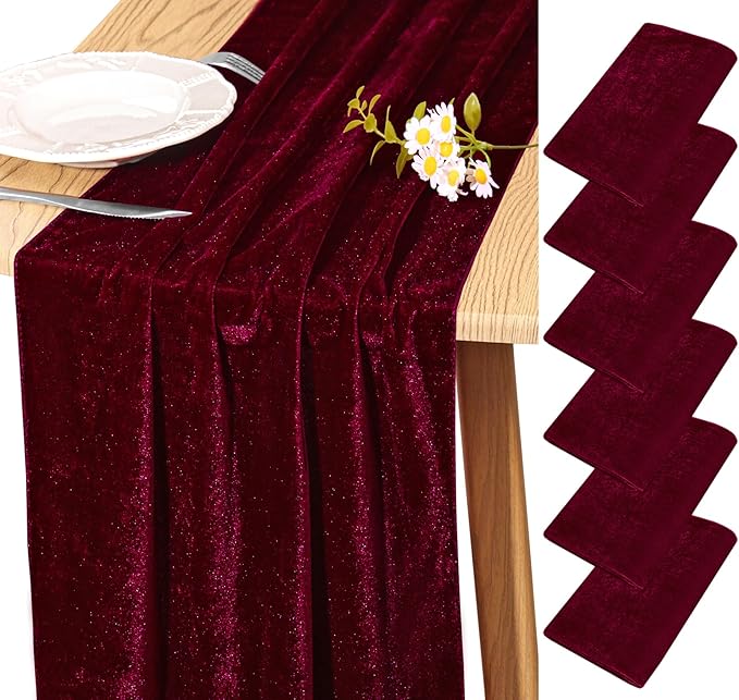 Velvet Table Runner 20 x 120 Inches 10ft Luxurious Thick Soft Velvet Christmas by JALANCY