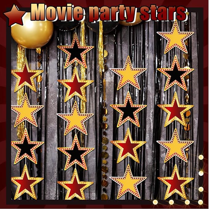 Geosar 48 Pcs Movie Star Cardboard Red Carpet Awards Night Cutouts Confetti - Image 6