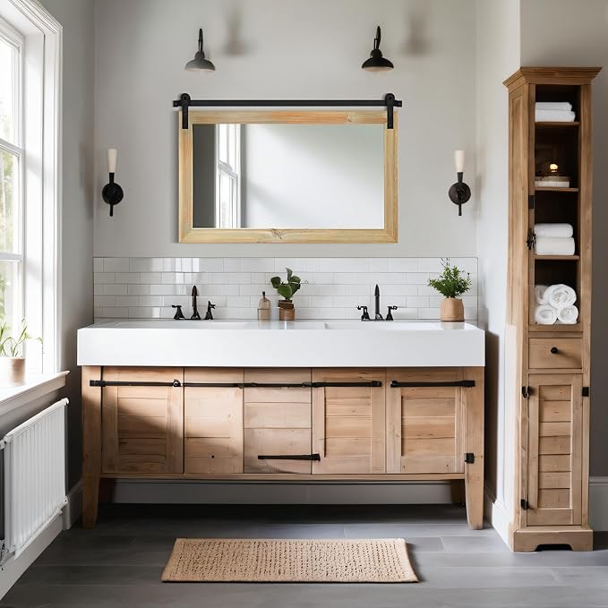 COGOOD Farmhouse Barn Door Mirror - Image 3