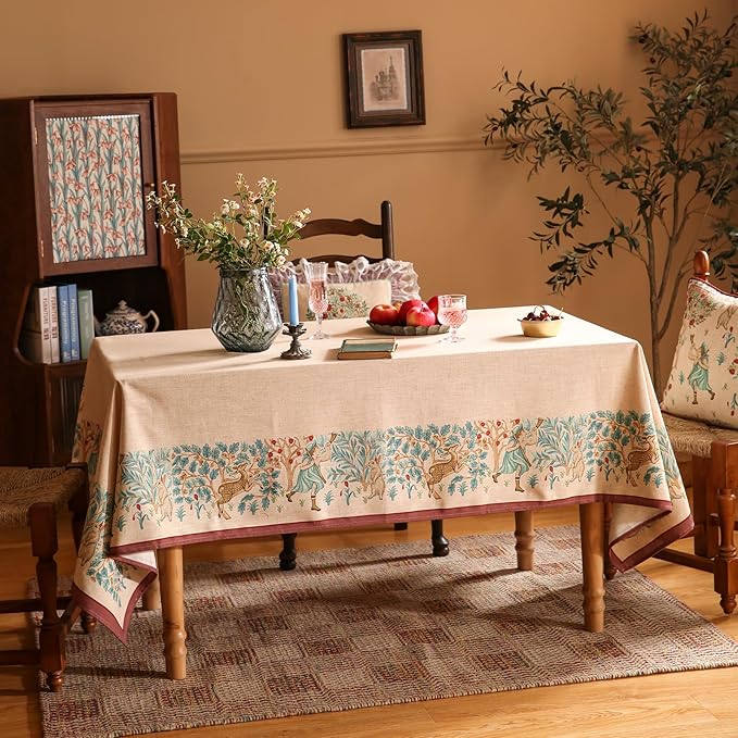 patdrea Designer Vintage French Square Tablecloth, Breathable Anti-Wrinkle - Image 9