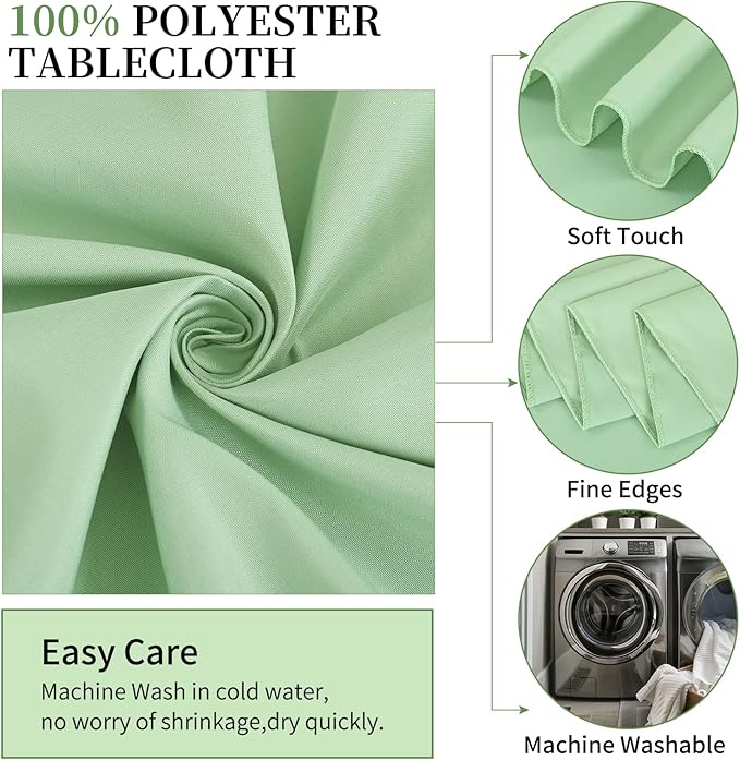 6 Pack Sage Green Round Tablecloths - Image 5