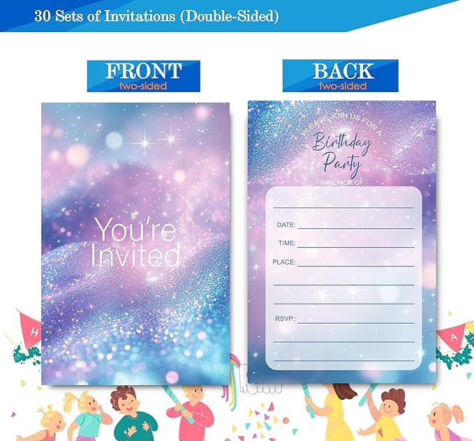 Simple You're Invited Girls Birthday Invitations - Image 6