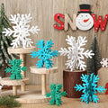 Bucherry 12 Pcs Wooden Snowflake Table Decor 3D Snowflake Tabletop Signs and by Bucherry