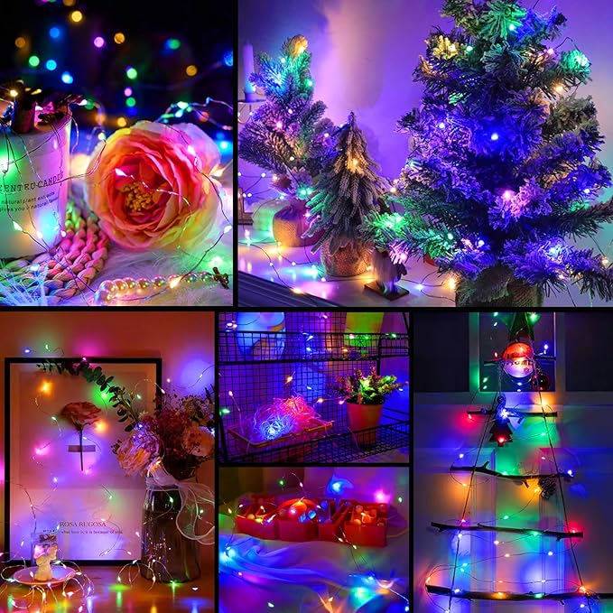 ZGWJ 100 Pack Fairy Lights Battery Operated, 7ft 20 Mini LED Fairy String - Image 6
