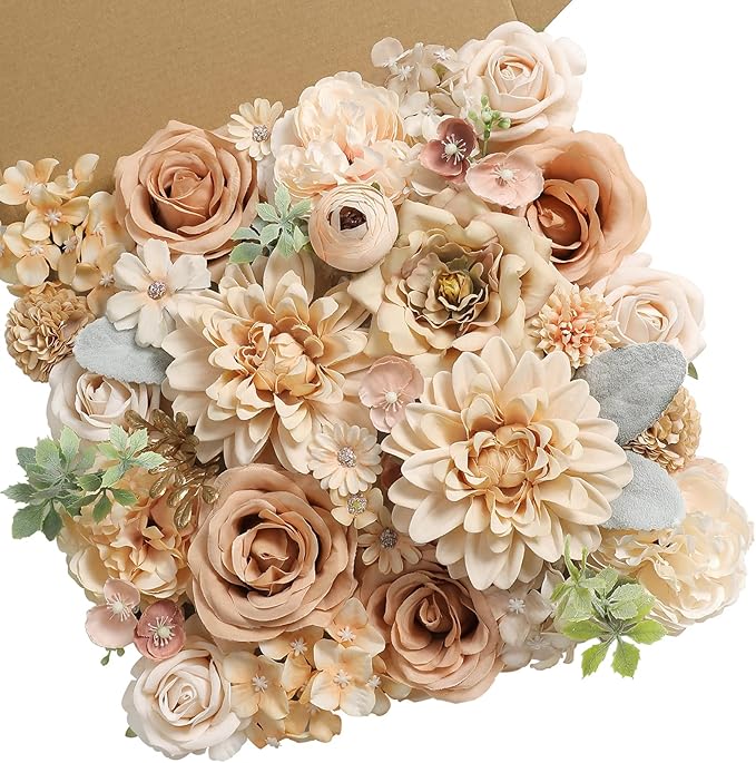 Serra Flora Artificial Flowers Combo Box Set Faux Flowers Bulk Flower Leaf by SerraFlora