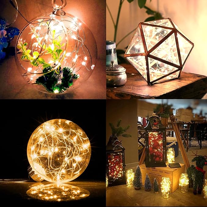 ANJAYLIA 33Ft LED Fairy Lights Battery Operated String Lights 100 LED Firefly - Image 6