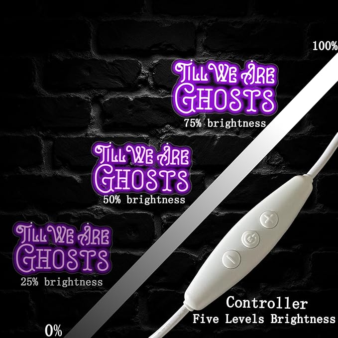 Til We Are Ghosts Neon Sign Halloween Party LED Neon Light Home Decor Gothic - Image 4