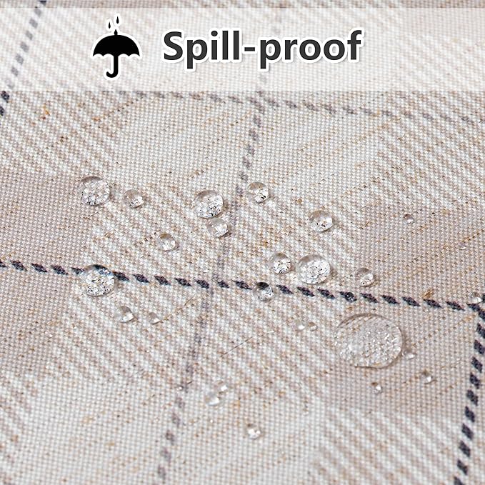 MYSKY HOME Table Cloth 60x84 inch Rectangle, Heavy Duty Linen Look Waterproof - Image 3