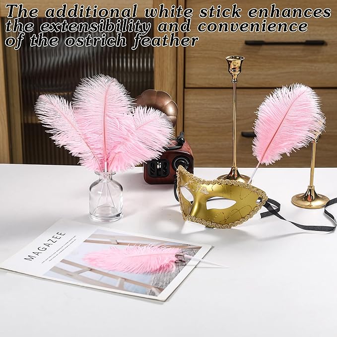 SOGUGOM Pink Craft Ostrich Feathers - Image 5